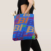Braniff Tote Bag - Bl with Multi Blue Tote Bag - Braniff Logo All Over Print - Braniff Boutique