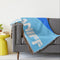 Throw Blanket 727 Braniff Place Two Tone Blue