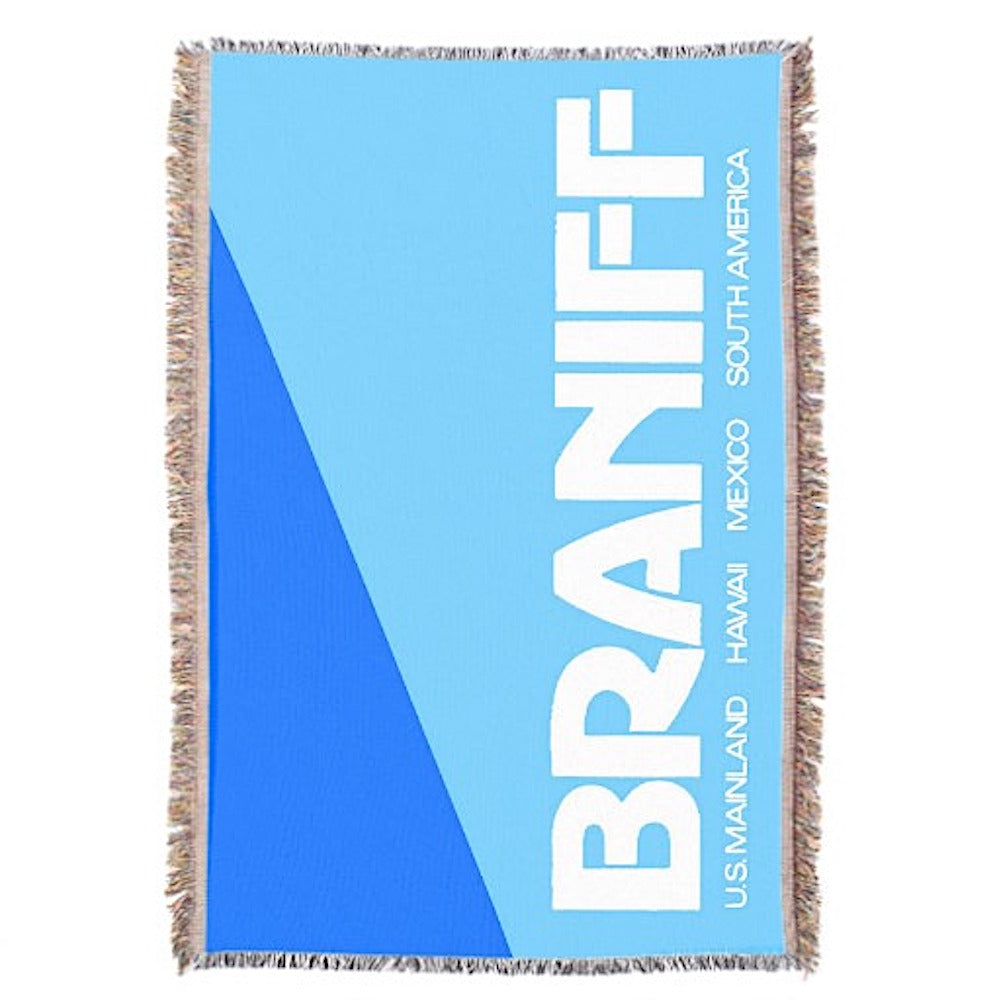 Throw Blanket 727 Braniff Place Two Tone Blue