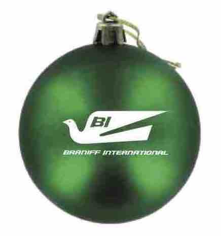 Christmas Ornament GLASS Single End of the Plain Plane Bluebird