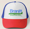 Baseball Net Back Cap Mesh Multiple Colors with Braniff Logos