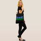 Braniff Tote Bag - DC-8 Blue and Green on Black Tote Bag - Braniff Logo All Over Print - Braniff Boutique