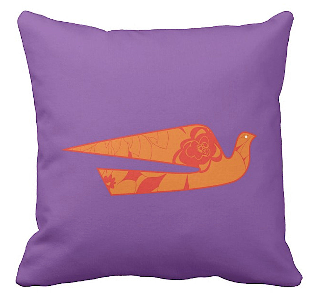 Pillow Braniff Alexander Girard Design Hawaiian Bluebird