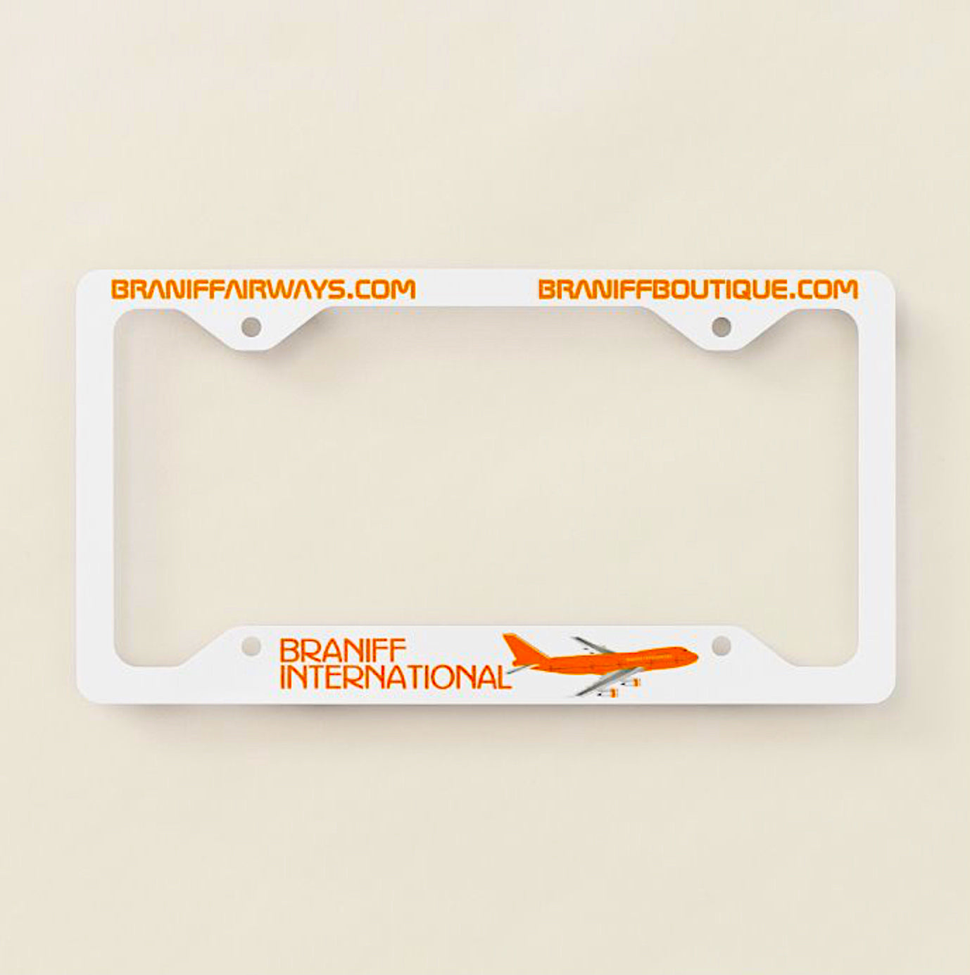 Braniff Aluminum License Plate Frame