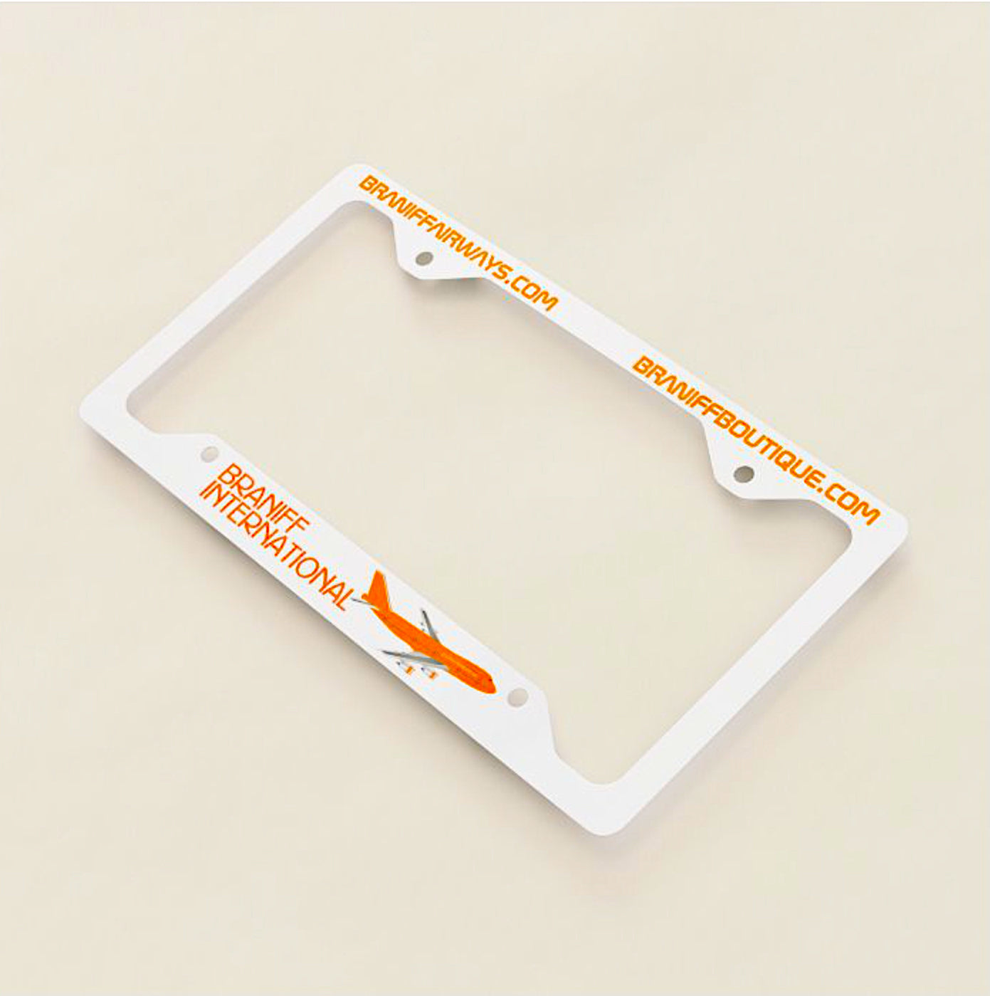 Braniff Aluminum License Plate Frame