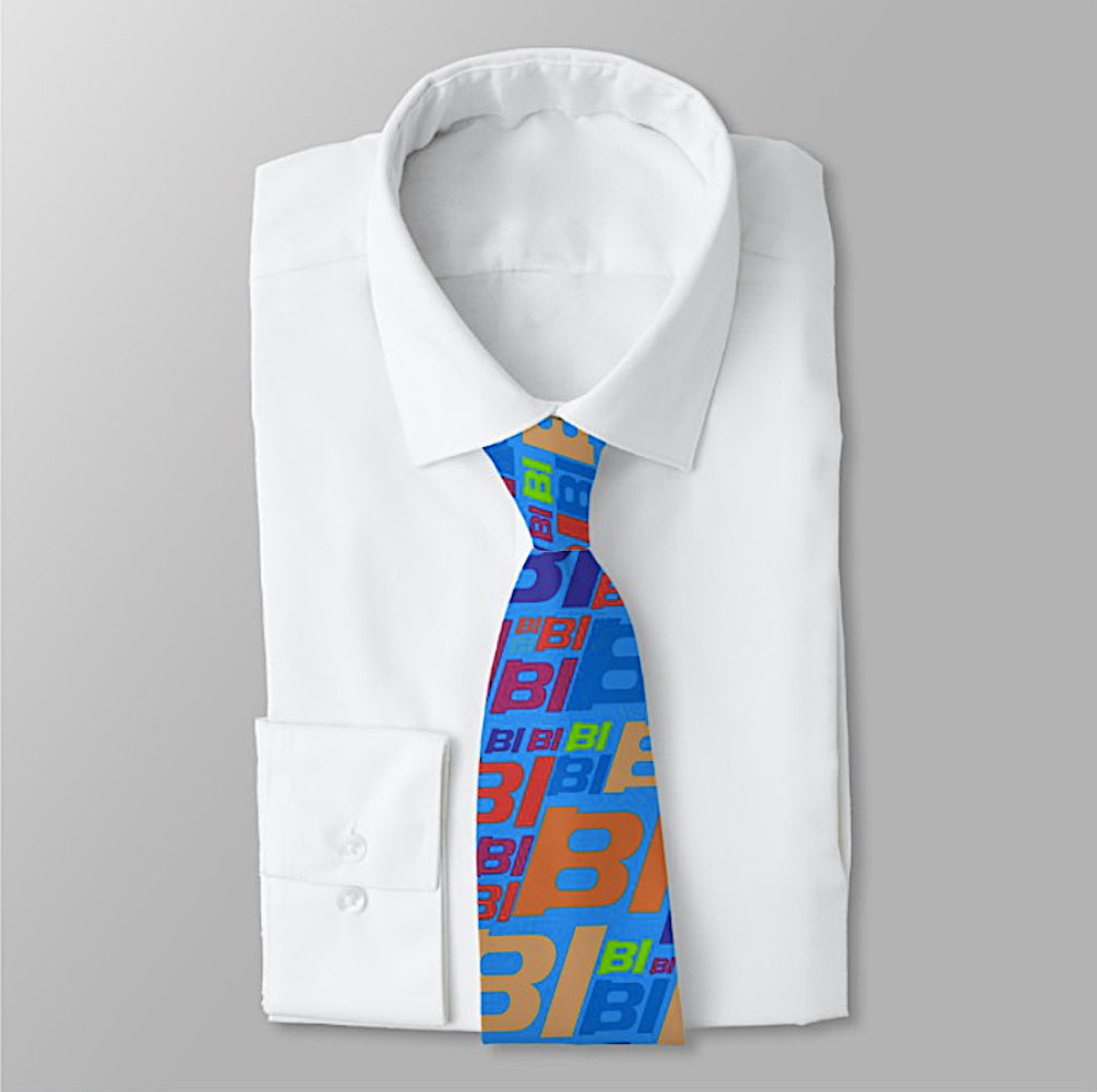 Necktie Men's Braniff Alexander Girard Design BI Logo Multi Blue