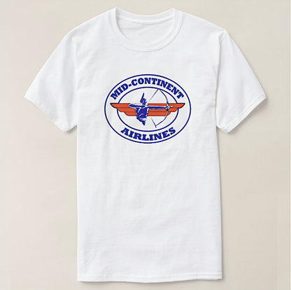 T-Shirt Braniff Mid-Continent Airlines Cross Bow Logo White Short Sleeve
