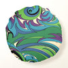 Round Pillow - Braniff Pucci Design Turquoise Green Pillows - Braniff Boutique