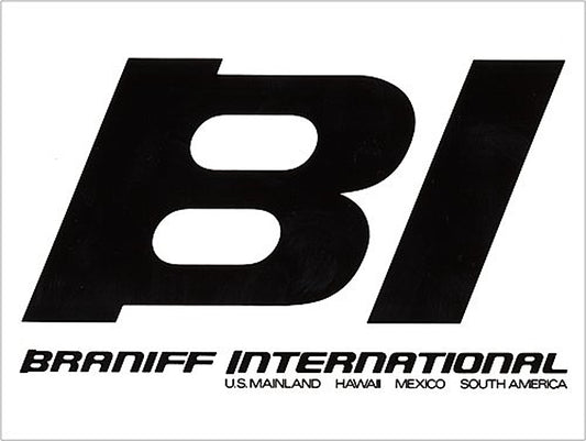 Poster or Banner Braniff BI Countries Served Black