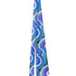 Men Swirl Blue Necktie - BI Pucci 1972 Blue Ground Uniform Tie Back - Braniff Pucci Design - Braniff Boutique