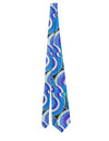 Men Swirl Blue Necktie - BI Pucci 1972 Blue Ground Uniform Tie Back - Braniff Pucci Design - Braniff Boutique