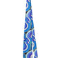 Men Swirl Blue Necktie - BI Pucci 1972 Blue Ground Uniform Tie Front - Braniff Pucci Design - Braniff Boutique
