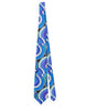 Men Swirl Blue Necktie - BI Pucci 1972 Blue Ground Uniform Tie Front - Braniff Pucci Design - Braniff Boutique