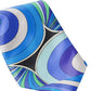 Men Swirl Blue Necktie - BI Pucci 1972 Blue Ground Uniform Tie Rolled - Braniff Pucci Design - Braniff Boutique