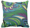 Throw Pillow - Braniff Pucci Design Turquoise Green Pillows - Braniff Boutique