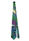 Men Turquoise Green Necktie - BI Pucci Classic Collection 1974 Tie Front - Braniff Pucci Design - Braniff Boutique