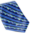 Braniff Men's Blue Necktie - BI Pucci Necktie 1972 Blue Small BI Logo Rolled View - Pucci Design Place Blue Collection - Braniff Boutique