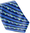 Braniff Men's Blue Necktie - BI Pucci Necktie 1972 Blue No BI Logo Rolled View - Pucci Design Place Blue Collection - Braniff Boutique