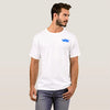 T-Shirt Basic Short Sleeve White Braniff Alexander Girard Design Bluebird Blue