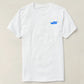 T-Shirt Basic Short Sleeve White Braniff Alexander Girard Design Bluebird Blue