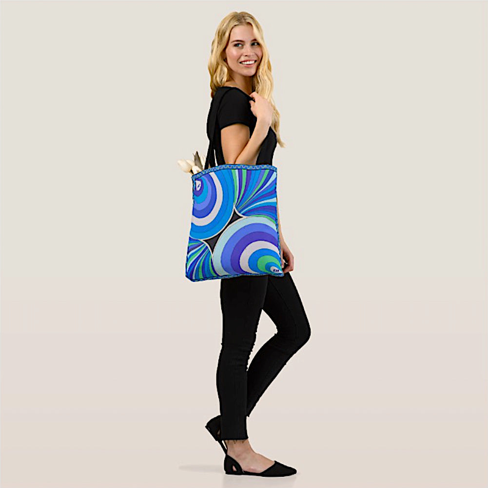 Braniff Tote Bag Blue - Braniff Logo All Over Print - Braniff Boutique
