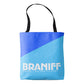 Braniff Tote Bag - Two Tone Blue - Braniff Logo All Over Print - Braniff Boutique