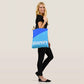 Braniff Tote Bag - Two Tone Blue - Braniff Logo All Over Print - Braniff Boutique