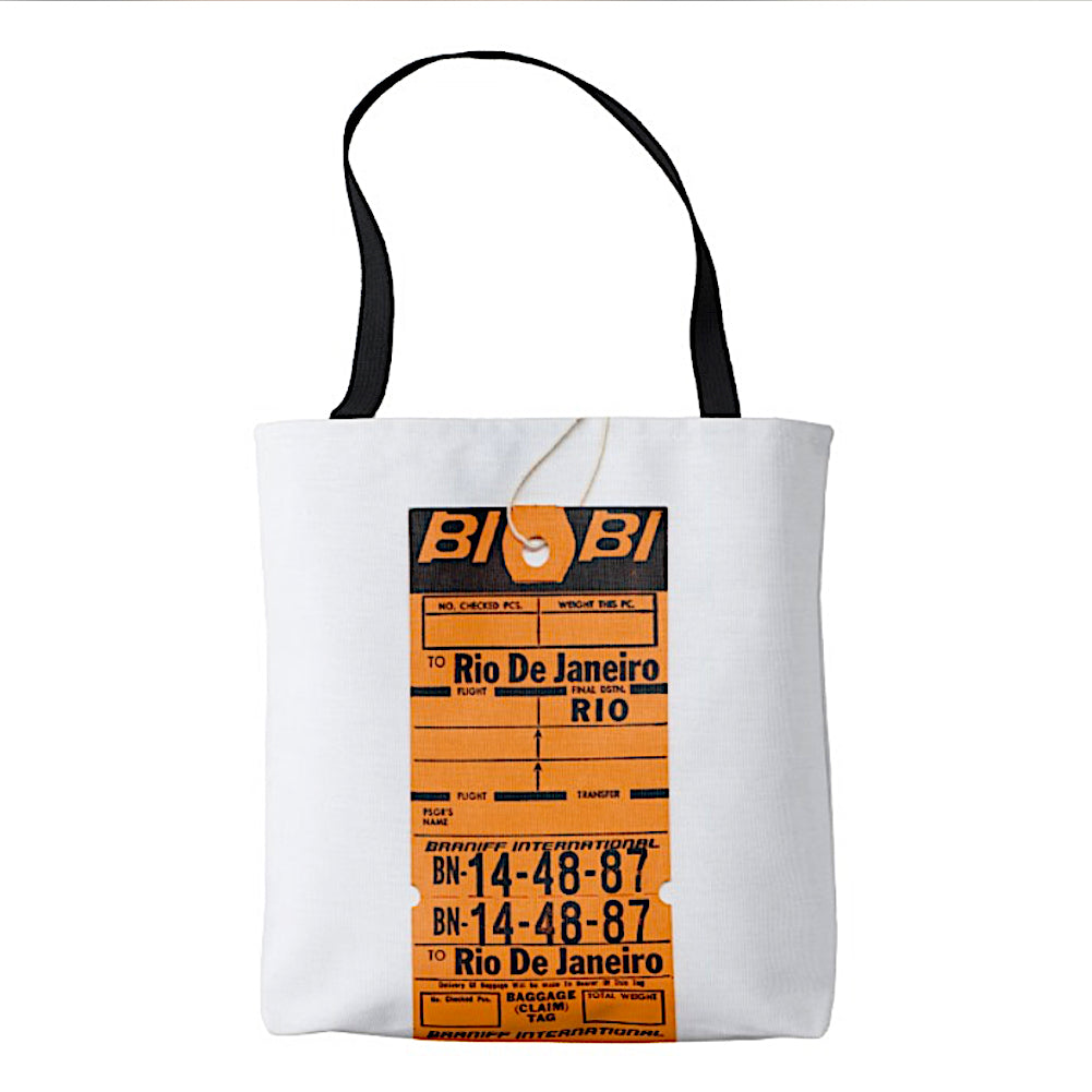 Tote Bag All Over Print with Braniff Luggage Tags from South America