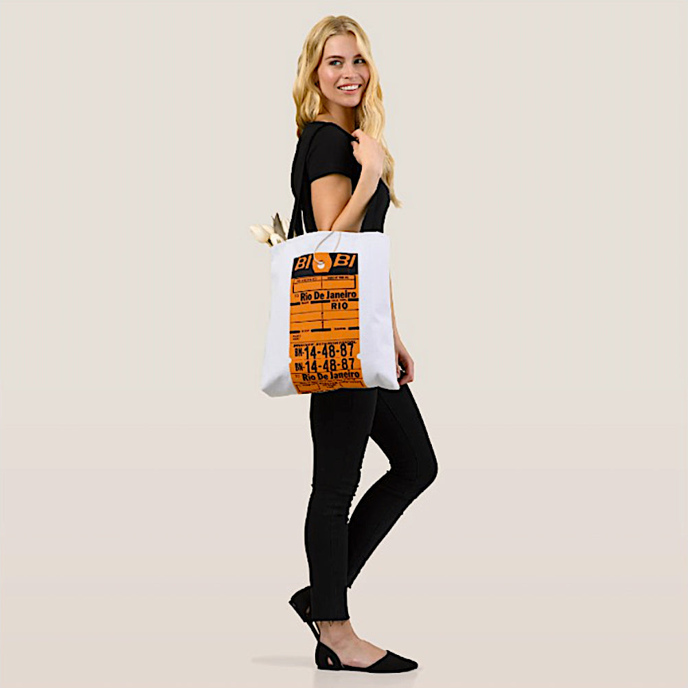 Tote Bag All Over Print with Braniff Luggage Tags from South America