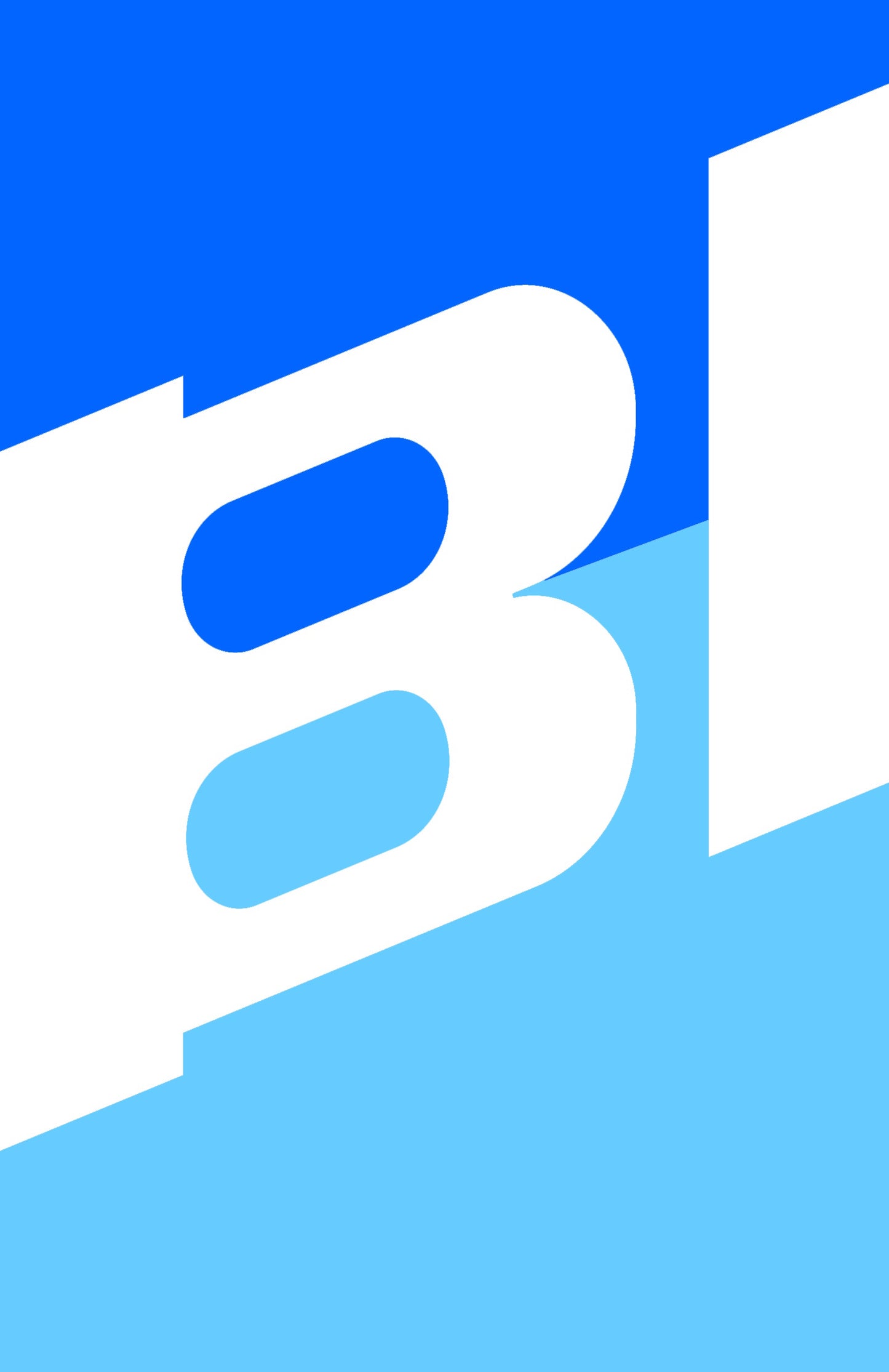 Poster or Banner Braniff Two Tone Slant BI Blue Light Blue