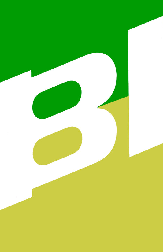 Poster or Banner Braniff Two Tone Slant BI Green Olive Green