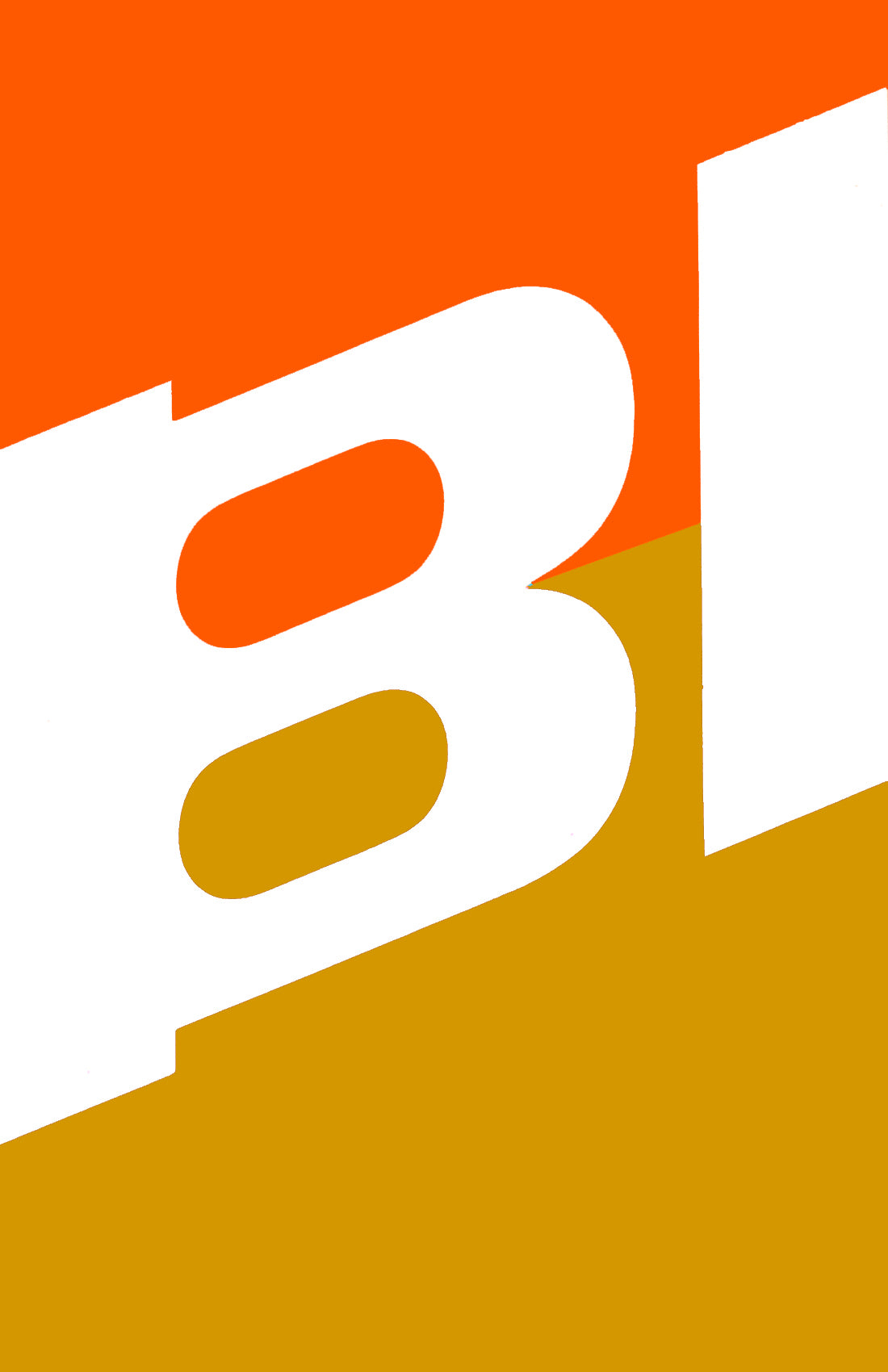 Poster or Banner Braniff Two Tone Slant BI Orange Mustard Ochre