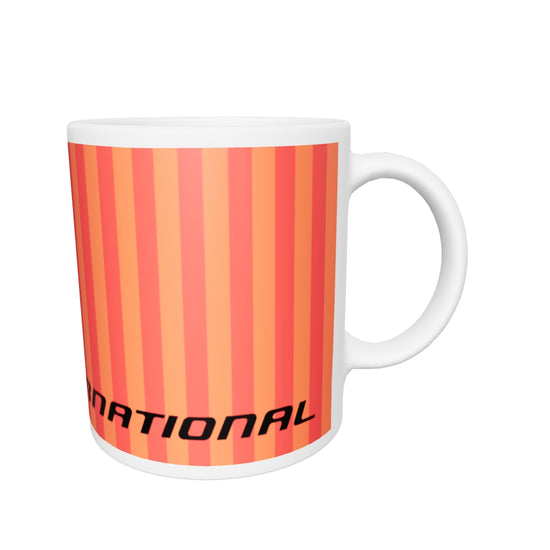 Coffee Mug 11oz Braniff Alexander Girard End of the Plain Plane EOTPP Watermelon Orange Stripe 1965