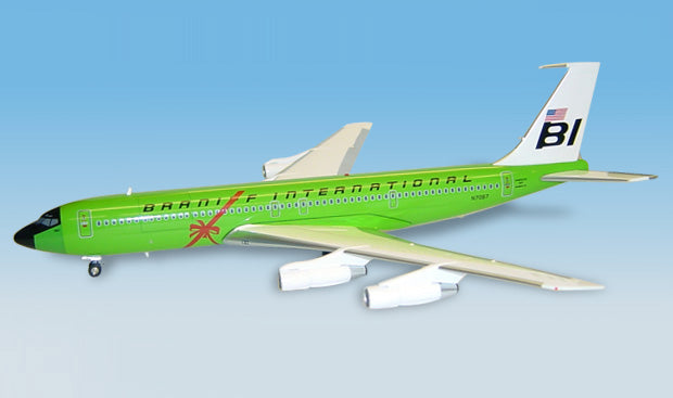 Light Lime Green Airplane Model with Solid Color Scheme – Braniff