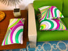 Throw Pillow - Lumbar Bar Pillow - Pink Pillow - Braniff Pucci Design Pillows - Braniff Boutique
