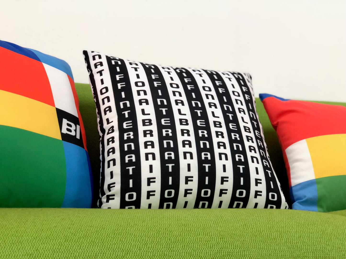 Pillow or Lumbar Bar Pillow Braniff Alexander Girard Design BI Stripe Black White