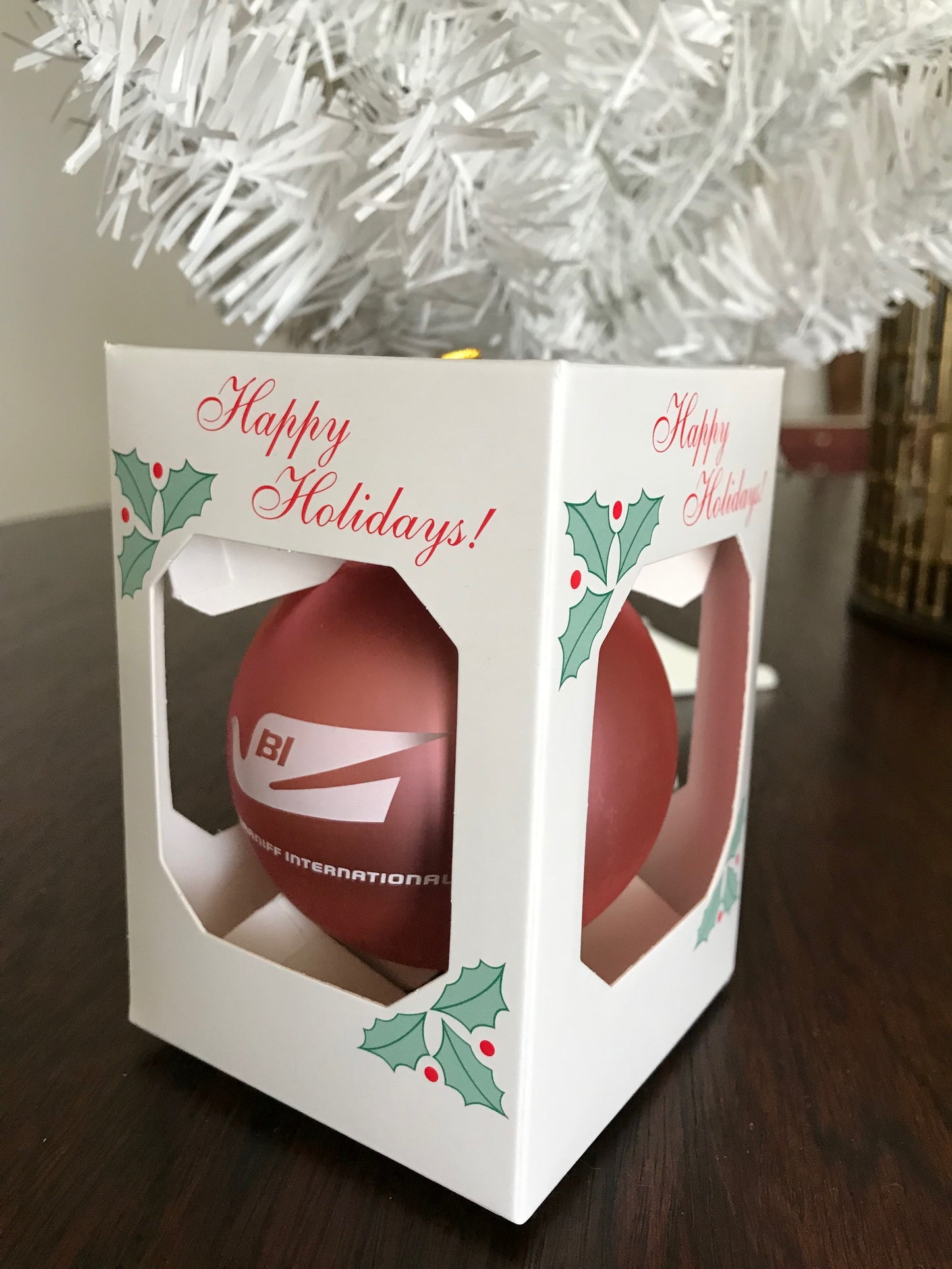 Christmas Ornament GLASS Single End of the Plain Plane Bluebird