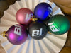 Christmas Ornament GLASS Single 1965 BI Braniff International Logo Multi Colors