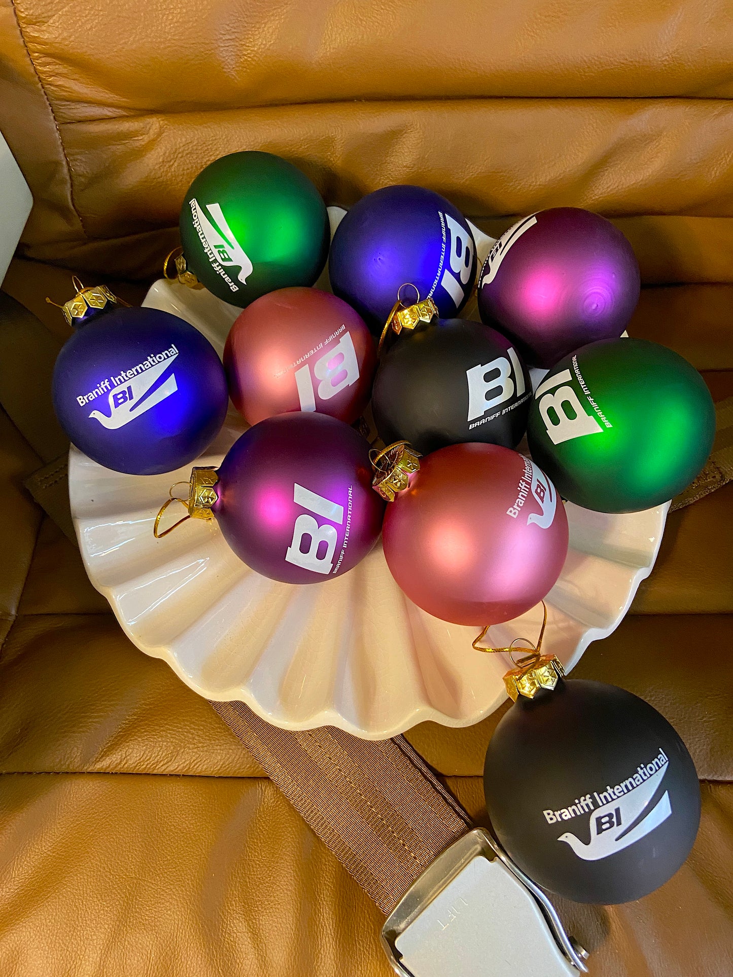 Christmas Ornament GLASS Single 1978 Bluebird Logo Multi Colors