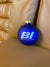 Christmas Ornament GLASS Single 1965 BI Braniff International Logo Multi Colors