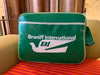 Flight Bag Luggage Retro Braniff Alexander Girard Design 1978 Bluebird Logo Green Black