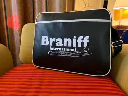 Flight Bag Luggage Retro Braniff Boeing 707 Logo Green Black