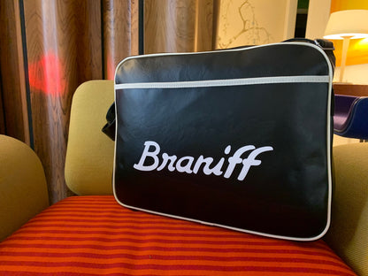 Flight Bag Luggage Retro Braniff Ultra Logo Green Black