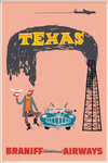 Texas, Braniff International Airways, 1960s [Oil Cowboy] - Museum Grade Limited Edition