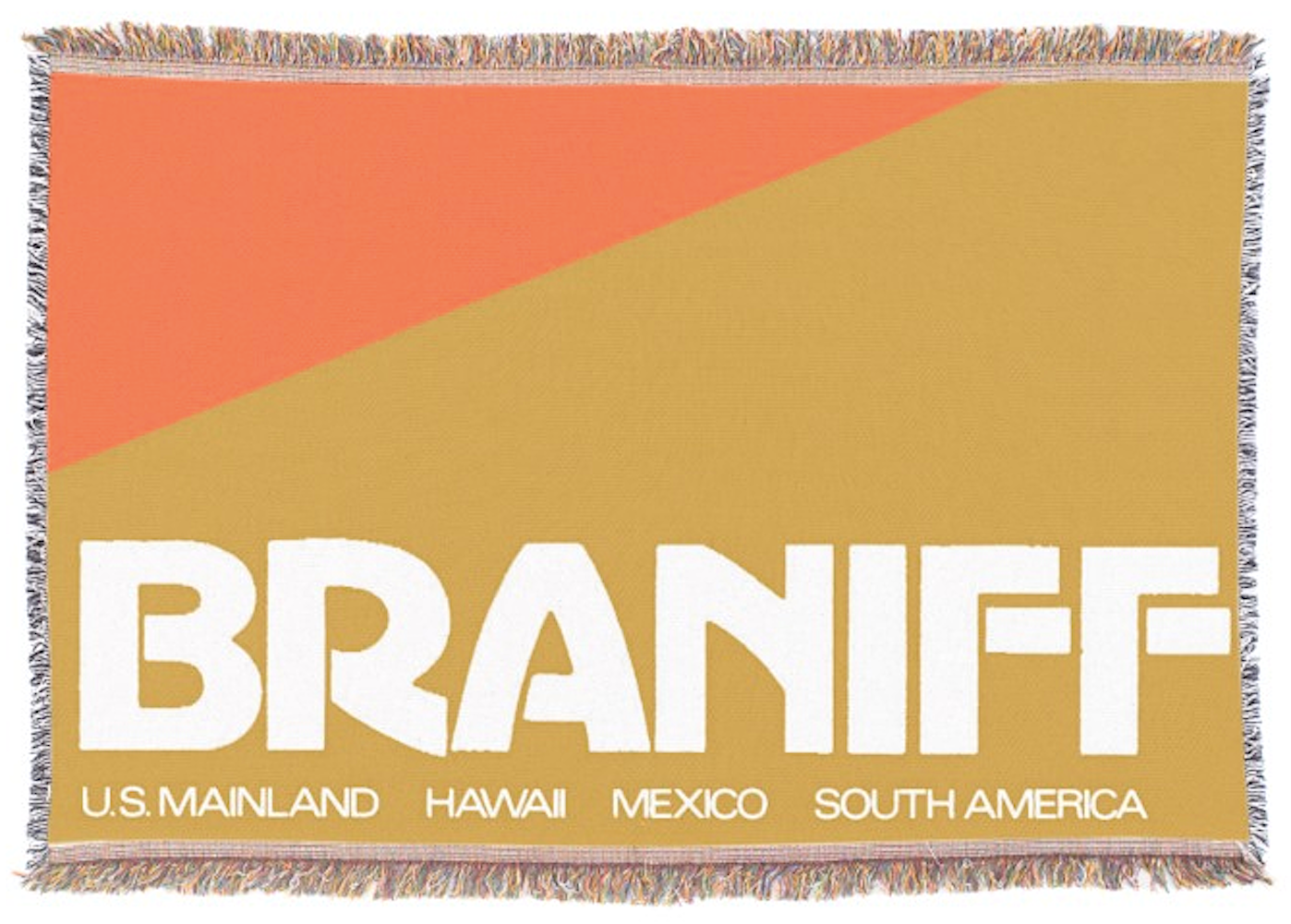 Throw Blanket 727 Braniff Place Two Tone Orange