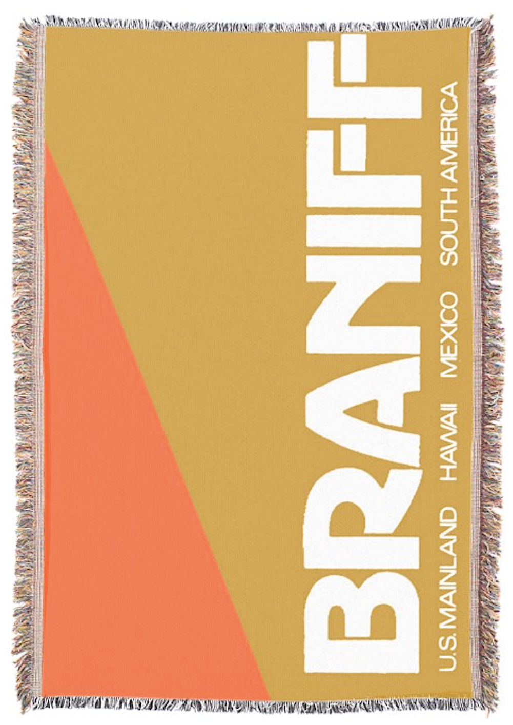 Throw Blanket 727 Braniff Place Two Tone Orange