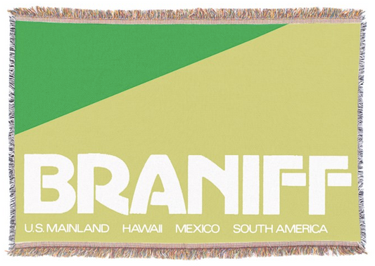 Throw Blanket 727 Braniff Place Two Tone Green