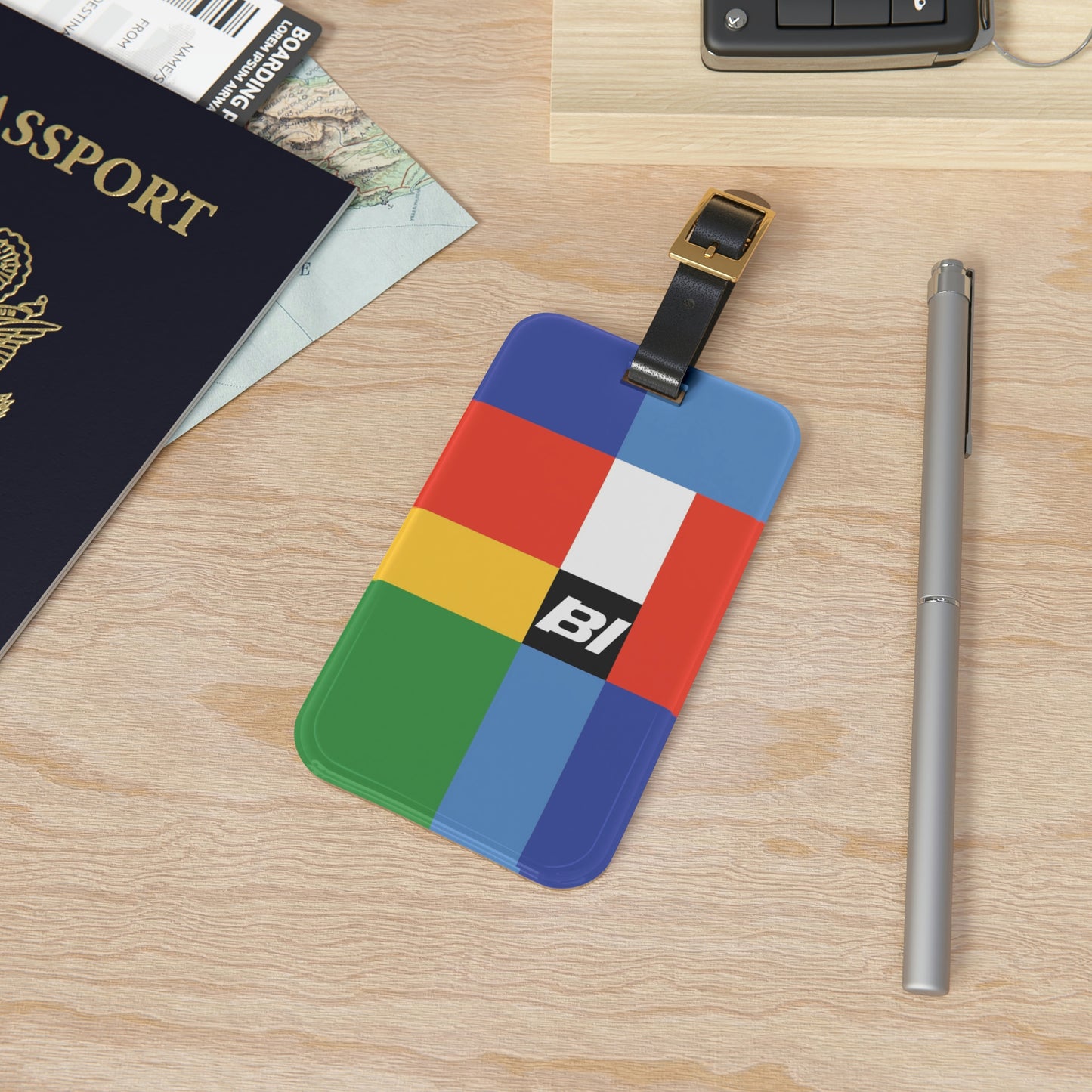 Luggage Tag Personalized Braniff Alexander Girard Design Multi