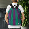 Backpack Braniff Alexander Girard End of the Plain Plane EOTPP Aircraft Interior Fabric 1965 Purple Green Stripe