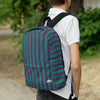 Backpack Braniff Alexander Girard End of the Plain Plane EOTPP Aircraft Interior Fabric 1965 Purple Green Stripe
